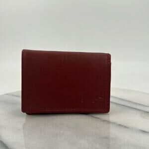 NWT ARRIGO deep blood red soft mini wallet